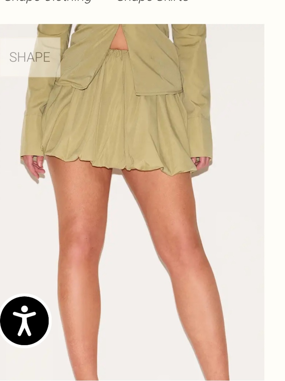 PrettyLittleThing Olive Flared Mini Skirt